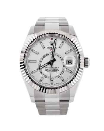 Sky-Dweller Oyster Perpetual Chronometer White Automatic Watch Stainless Steel and White Gold 42