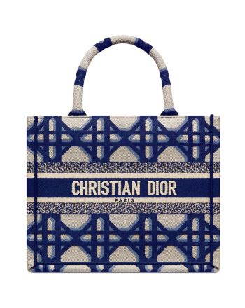 Christian Dior Small Dior Book Tote Dark Blue