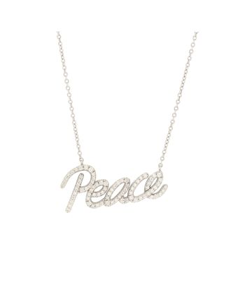 Paloma Picasso Peace Pendant Necklace 18K White Gold with Diamonds Small